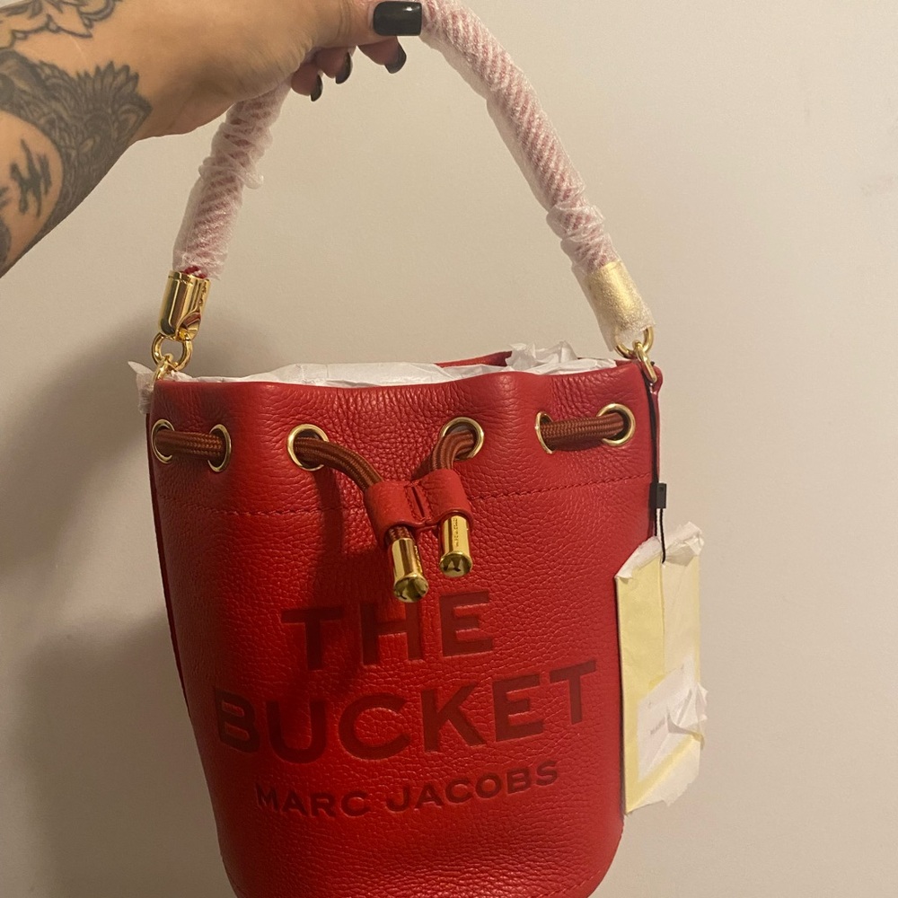 Marc Jacobs Red Shoulder Bag with Gold Hardware